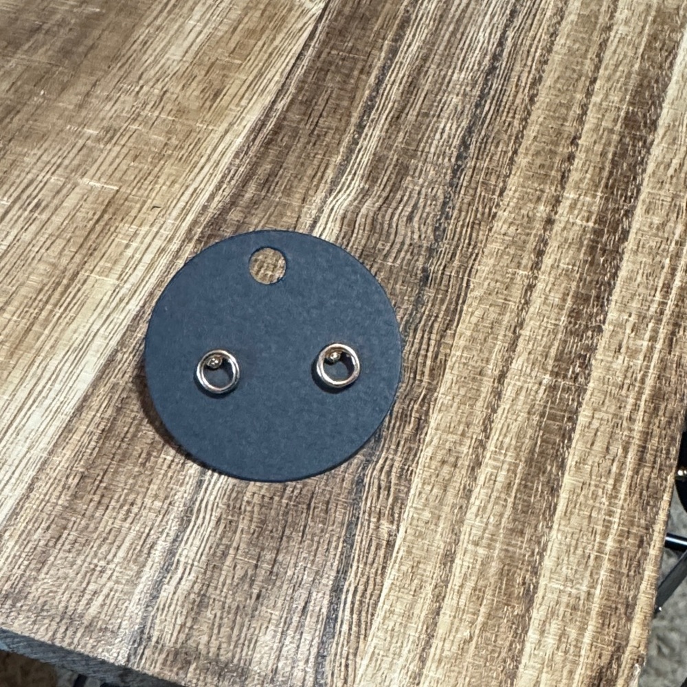 Gold Circle Stud Earrings